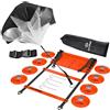 Hy-Pro Set per allenamento agilità, paracadute di resistenza, scala regolabile per agilità, 8 coni, borsa per il trasporto, attrezzatura da allenamento, ideale per migliorare fitness e velocità