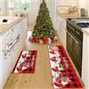 HSGLGNA Set di 2 tappeti da cucina natalizi, set di tappetini da cucina natalizi, antiscivolo, per camera da letto, soggiorno, corridoio, cucina (Natale I, 40 x 60 + 40 x 120 cm)