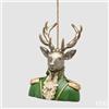 EDG Enzo De Gasperi Renna Boheme Natalizia da Appendere H14 cm Bianco Verde - Decorazione di Natale
