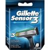 Gillette Lamette Gillette Sensor3 Lame di ricambio 8 pezzi Rasatura liscia e confortevole; strisce a scorrimento migliorato;