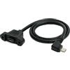 SYSTEM-S Cavo USB 2.0 da 30 cm da presa Micro B a spina con angolazione a vite per montaggio a pannello