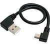 SYSTEM-S Cavo USB 2.0 25 cm da spina tipo A a spina mini USB ad angolo in nero