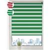 Sonello doppia tenda a rullo fissaggio senza trapano Duo tenda a rullo morsetto tenda a rullo protezione solare tenda a rullo finestra tenda a rullo per finestre e porte tenda a rullo Zebra tenda a rullo laterale 90cm x 100cm verde