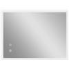 kleankin Specchio Bagno LED con 3 Colori, Luminositš€ Regolabile e Design Antiappannamento, in Metallo e Vetro, 80x60x3cm