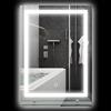 kleankin Specchio per Bagno a Luci LED a 3 Colori Regolabili con Mensola in Vetro, 50x12x70 cm, Argento