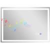 HOMCOM Specchio Bagno Antiappannante con Luce LED Regolabile, Speaker Bluetooth, Pulsanti Touch, 50x70 cm