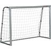 SPORTNOW Porta da Calcio 180x120x60 cm con Viti e Picchetti inclusi, Rete Calcio Grigia in PE e Metallo