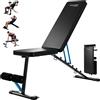 SPORTNOW Panca Pesi Pieghevole Regolabile per Home Gym, Portata 300 kg, 7 Posizioni Schienale