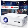 Merkloos Mini proiettore Full HD - 1080p - compatibile con 4K e HDR10 - autofocus - Wi-Fi 6 - Bluetooth