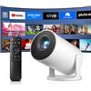 Merkloos Proiettore mini - Proiettore portatile 4K - Android 14 - Bianco - Proiezione fino a 200 pollici