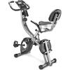 Merkloos Cyclette pieghevole - bike - 10 livelli di resistenza - 121 x 53 x 118 cm - Con schienale