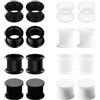 LOCCY 8 paia di tappi per le orecchie in silicone, 3-25mm, flessibili in silicone, dilatatori per le orecchie a doppia svasatura, dilatatori per le orecchie, piercing per le orecchie