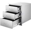 VEVOR Cassettiera per Barbecue da Esterno da 46 x 59 x 59 cm Carico di 20 kg, Cassetti per Griglia Tripli in Acciaio Inox con Maniglie, per Cucina da Esterno o Isola per Griglia da Giardino