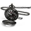 Vicloon Orologio da Tasca, Orologio da Taschino Vintage con Numeri Romani, Orologio al Quarzo da Tasca con Catena, Collana di Orologio da Taschino per Uomo Donna Papà Regalo di Compleanno