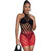 SUBBLIME DRESSES Vestito in Rete Sexy Subblime 952242 — Rosso e Nero, Taglia Unica