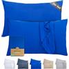 Terra Beds Federa per cuscino 50 x 70 cm (set da 2) - 100% cotone jersey 160 g/m², certificata Oeko-Tex, federa per cuscino 50 x 70 cm, con chiusura lampo, morbida e traspirante (blu scuro)