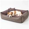 4L Textil Teo Cuccia per Gatti Cuscino Gatto Divano Gatto Letto per Cani di taglia piccola Cuccia per Cuccioli Cuscino per Cuccioli (60x40 cm, Marrone)