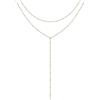 BLACKBIRD Collana da donna in oro con catena a Y in acciaio inossidabile placcato oro 18 carati, resistente all'acqua e lunghezza regolabile, 36 + 5 cm, acciaio inossidabile, senza pietre preziose, 36