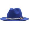 Generic Cappello Nero Fedora Classico Cintura Larga Floppy Lana Cappello da Donna Panama Fibbia Baseball Caps Cap Nero Chiuso