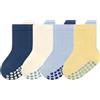 Dioshark Calzini Antiscivolo Bambini, 4 Paia Neonati Elastiche Calze in Cotone Colorati Traspirante Pavimento Calzino per Bambini Invernali Autunno Primavera 6-12 Mesi 1-5 Anni per Ragazzi Ragazze