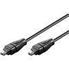 Goobay 50347 Cavo di collegamento FireWire™ 400, 4 pin, IEEE1394, 1,8 m, nero - Spina FireWire 400 (4 pin) > Spina FireWire 400 (4 pin)