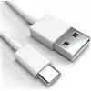Justcom Cavo di ricarica USB-C per uleFone Power 3 Bianco 10 cm cavo di ricarica veloce per telefoni cellulari cavo dati