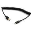 SYSTEM-S Cavo USB tipo A 3.0 (maschio) a USB tipo C 3.1 (maschio) cavo a spirale 40-60 cm
