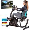 Merkloos Cyclette reclinata - Ergometro - Fino a 150 kg - Touchscreen - Bluetooth - Nero opaco