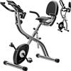 Merkloos Cyclette pieghevole - Cyclette ergometrica - 10 livelli di resistenza - Con elastici fitness - Nero
