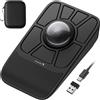 Merkloos Mouse trackball ergonomico - Bluetooth e wireless 2,4 GHz - Sfera da 55 mm - Ricaricabile - Nero