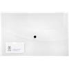 Viquel - Custodia in plastica porta documenti A4 - Busta piatta chiusura a bottone a pressione 35 x 23,5 cm - trasparente trasparente trasparente