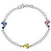 inSCINTILLE Girotondo Braccialetto Bambini in Argento Rodiato 925 con Charm Colorati