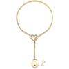 RWQIAN Regolabile Y Collana Delle Donna Cuore/Rotonda/Serratura Pendente,Cubana Sliding Catena Punk Gotico Argento/Oro/Nero Gioielli Y Collana 26-34