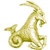 gifts for all pp-Ss12 - Spilla in peltro inglese con chiusura a farfalla in oro con finitura cromata Capricorno, Misura unica, Metallo, Perno in peltro massiccio