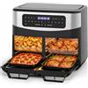 Iceagle Friggitrice ad Aria 12 litri Doppia Zona, 2600W Forno Air Fryer con Separatore Rimovibile, 10 Programmi, Sync Finish e Dual Cook, Finestre, Accessori Inclusi, Ricette, 50-200°C