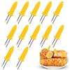 OFFCUP 12 spiedini per barbecue in acciaio inox, forchette per mais dolce, forchette per pannocchie, spiedini ad incastro con manico in polipropilene, per barbecue, picnic, lavabili in lavastoviglie