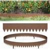 Aufun 5 bordi per prato in acciaio Corten, marrone, 100 cm L x 20 cm H | Recinzione flessibile da 5 m, per aiuola da giardino con spine, per cortile, giardino, fattoria