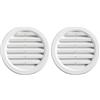 La Ventilazione T10RB Griglia Plastica Tonda da Incasso, Bianco, 120 mm (Confezione da 2)