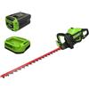 Greenworks Tagliasiepi a batteria GD60HT66K2, 60V, 66 cm lunghezza di taglio, 28 mm distanza tra i denti, maniglia ergonomica, con batteria 2Ah e caricabatteria