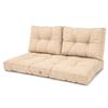 deco arts Cuscini da Esterno per Panca 100x50 cm Trapuntati - Set 3 Pezzi: 1 Seduta + 2 Schienali, Spessore 15 cm - Fiocchi di Gommapiuma, Tessuto Idrorepellente e Anti UV - Beige