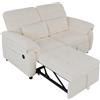 Azkoeesy Divano letto estensibile e reclinabile a 2 posti, 142 x 86,5 x 90-172 cm | Tessuto di ciniglia, divano relax, schienale regolabile, 2 cuscini, porta USB, tasca laterale, per soggiorno, home theatre