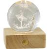 Doni Bomboniere Comunione 1 pz Lampada LED con Base Quadrata Cresima E Sfera Ballerina di Danza Classica Grande Idee Regalo Complete Originali Economiche