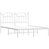 vidaXL Giroletto con Testiera Metallo Bianco 140x190 cm