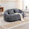 SUKY Bean Bag Sofa poltrona a sacco resistente e comoda con schienale alto, divano/poltrona da pavimento morbida per adulti e bambini, per interni ed esterni, 150 x 95 x 63 cm (grigio)