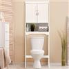 COSTWAY Mobile per Lavatrice Salvaspazio Sopra WC | Mobiletto Bagno con 3 Mensole e Scaffale Bagno con Mensole Regolabili