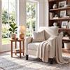 Clevich Poltrona Salotto In Ciniglia Stile Retrò E Schienale Gambe In Legno Poltrona Imbottita Con Braccioli Relax Per Salotto Soggiorno Caffè Camera Da Letto (1pc, Beige)