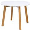 POSNORD Tavolino da Salotto Rotondo Ø 60 cm, Tavolino da Caffè Moderno con Gambe in Legno di Faggio, Tavolo Basso Salvaspazio per Soggiorno, Camera e Ufficio, Coffee Table Bianco