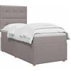vidaXL Letto box spring con materasso Tortora 100 x 200 cm Tessuto | Offre un supporto perfettamente bilanciato, adattabile all'altezza desiderata, illuminazione USB pratica e a risparmio
