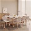 GrandCA HOME Set di 8 Sedie da Pranzo Moderne, Sedie da Cucina con Braccioli e Cuscini di Seduta, Schienale Verticale Cavo e Gambe in Legno per Soggiorno, Balcone, Ufficio - Cachi-mt