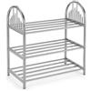 Generico BDIT Accessori Scarpiera in Metallo a 3 Ripiani, Portascarpe Slim 56,5 x 23 x 65 cm, Struttura Cromata Salvaspazio per Ingresso, Camera, Guardaroba e Lavanderia